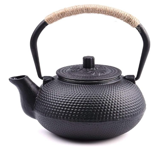 Tetsubin Cast Iron Teapot Tea Kettle pot with Stainless Steel Infuser for Stovetop Safe Coated with Enameled Interior 22 oz/650 ml