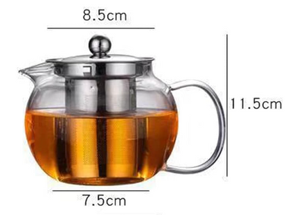 Glass Teapot with Removable Infuser Stovetop & Microwave Safe Borosilicate Clear Glass Teapot